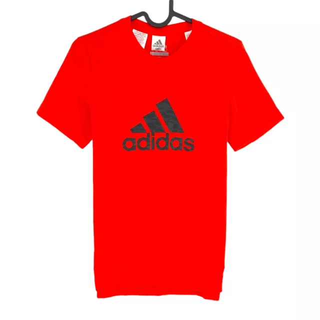 Adidas Climalite Niños Jóvenes Rojo Prime Logo Camiseta Cuello Redondo Talla 11-