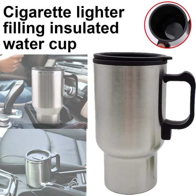 450ml 12V Car Heating Cup Stainless Steel Travel Electric Coffee Heated Kettle