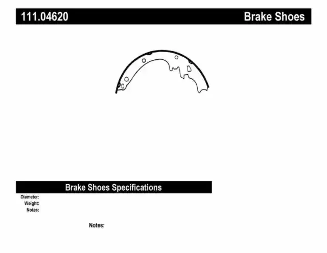 Drum Brake Shoe-New Brake Shoe-Preferred Rear Centric 111.04620