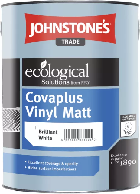 5L Johnstones Trade Covaplus Vinyl Matt in Brilliant White - Emulsion Paint