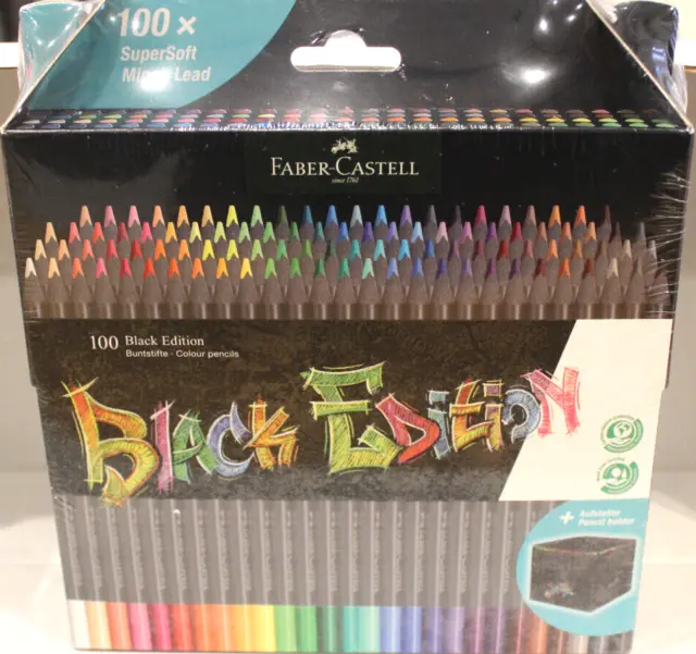 FABER-CASTELL Black Edition Buntstifte farbsortiert, 100 Stk - Neu - KG2 2886
