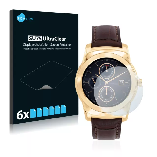 6x Folie für LG Watch Urbane Luxe Schutzfolie Displayschutz Display Schutz Klar