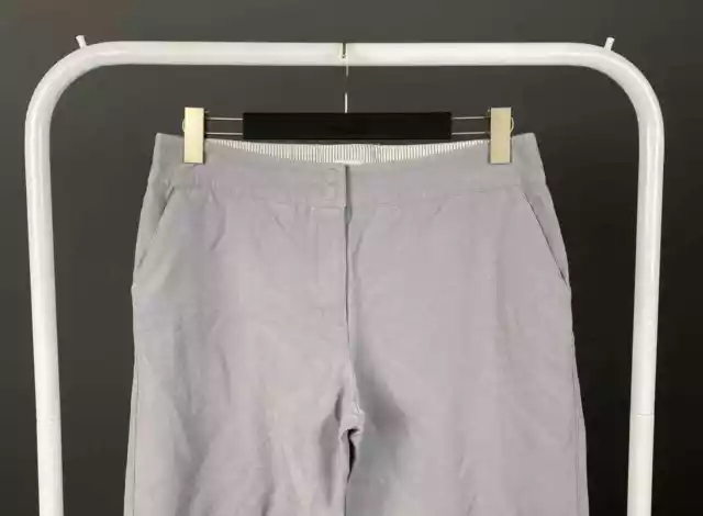 ARMANI COLLEZIONI Grey Wide Leg Straight Croppe Pants Lino-Flex Size 46 2