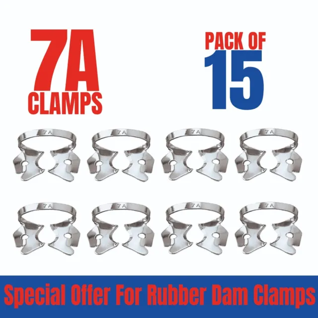 Dental Rubber Dam Clamps #7A 15Pcs Pack Brinker Endodotic Clamp