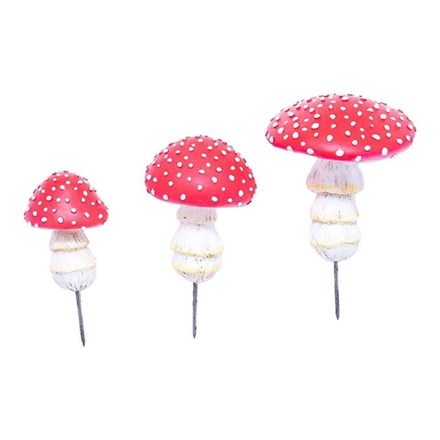 Figurine Fairy Garden Decor Luminous Red Mushroom Simulation Mushroom Statue