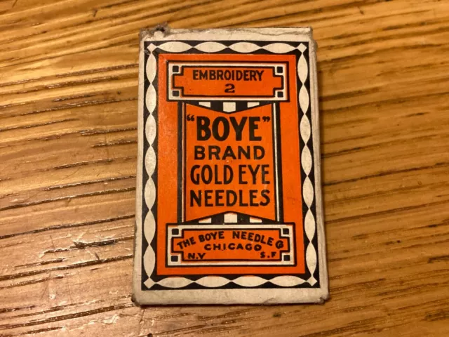 VTG  Antique Package BOYE Gold Eye Embroidery Sewing Needles 2
