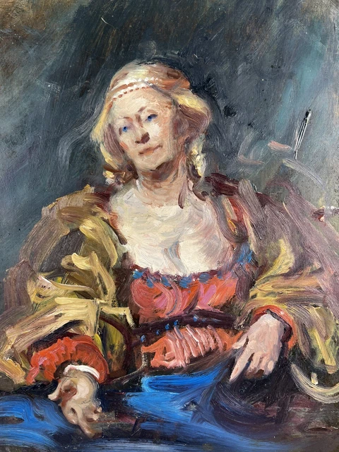 &amp;ORIGINAL ÖLGEMÄLDE TEIG Renaissance Zigeuner Frauen Königin Bildende ...