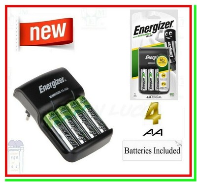4 AA STILO 2000mAh Energizer Caricabatterie per Pile Ricaricabili ENERGIZER RECHARGE MAXI 