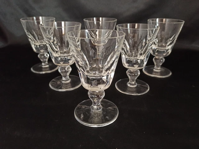 6 VERRES À VIN BLANC EN CRISTAL DE SAINT-LOUIS Modèle JERSEY