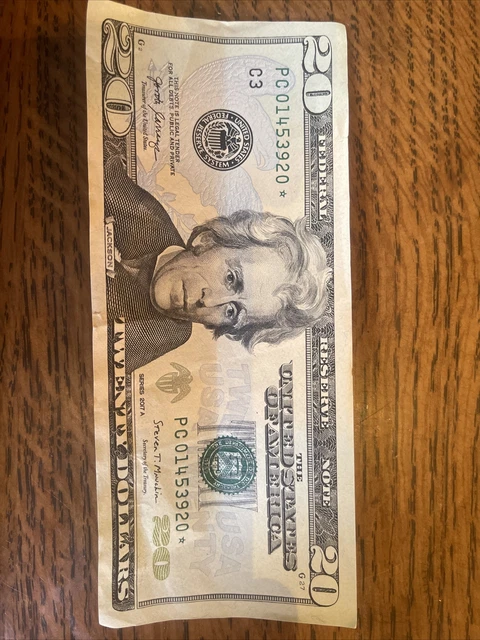 2017A 20 Dollar Bill Star Note. Low  Serial Number Federal Reserve