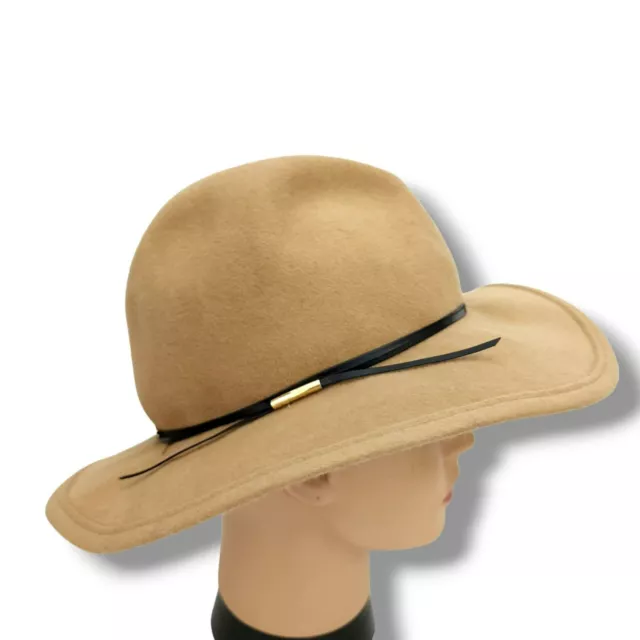 Hat Attack NELL Crusher Fedora Hat 100% Velour Felt Camel Color Adustable Band