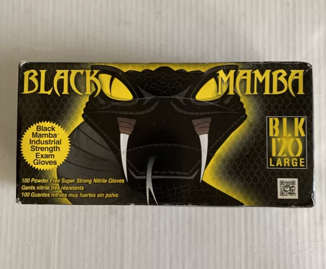 Black Mamba BLK-120 Black Mamba Nitrile Gloves, Large (Box of 100)