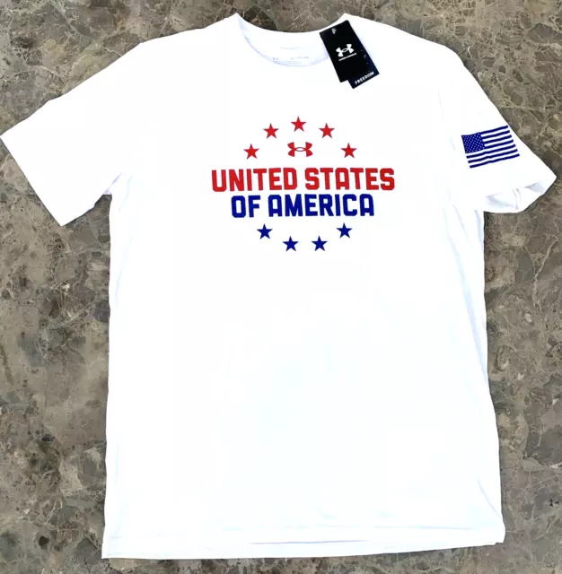 UNDER ARMOUR UA Freedom USA Shirt Mens XL Military Flag Army Marines ...