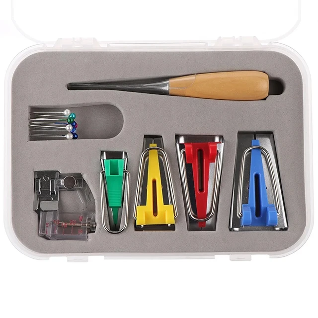 Fabric Bias Tape Makers Kit Set,6Mm/12Mm/18Mm/25Mm,Single/Double Fold Bias Tap