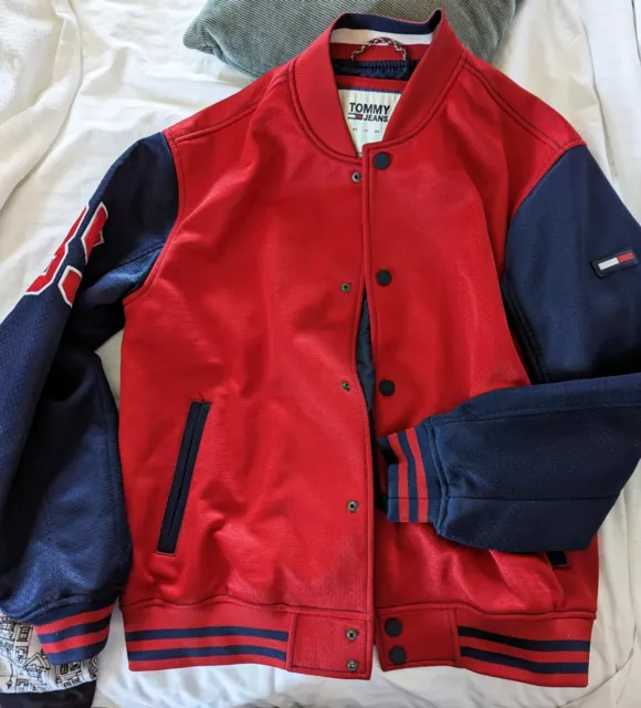 2018 Tommy Hilfiger 85 Collegiate Varsity Bomber Jacket Unisex Size Medium BEST