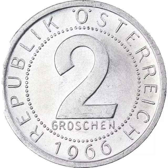 [#373471] Coin, Austria, 2 Groschen, 1966, AU, Aluminum, KM:2876 2