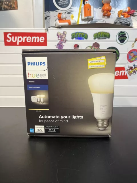 Phillips Hue Personal Wireless Lighting Bulb Starter Kit New Open Box