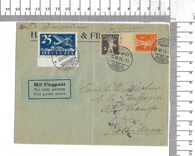 1924 Mit Flugpost Helvetia Rheinfelden - Rotterdam ; 61665