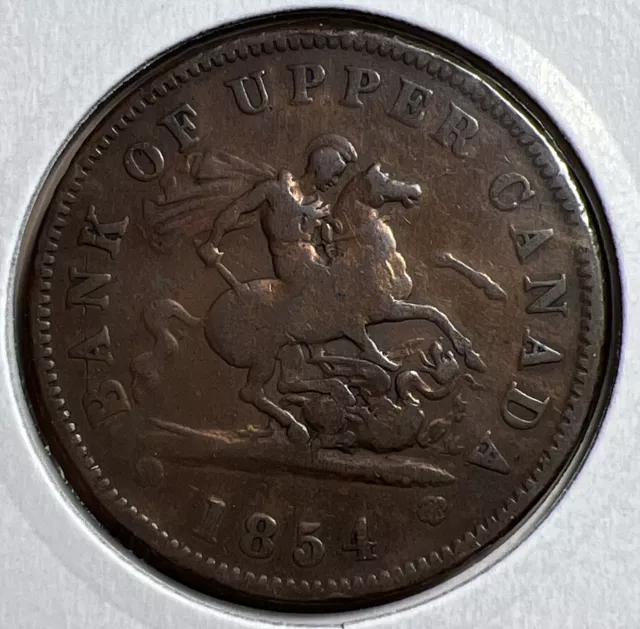 1854 Bank Of Upper Canada One Half Penny Token