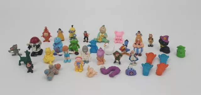 Lot of 34 Mini Vintage Mixed Toys Animals Figurines Trinkets Disney Cabbage Tiny