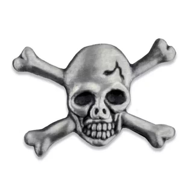 PinMart's Small Skull and Cross Bones Halloween Biker Lapel Pin