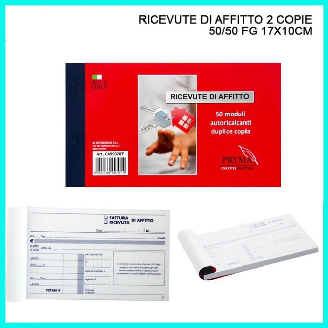 20 Blocchi Ricevute Condominio - Moduli Autoricalcanti In Tripla Copia
