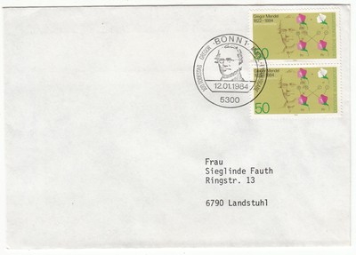 LETTRE COMMEMORATIVE ALLEMAGNE TIMBRE N° 1012 BATEAU CONCORD 1683 