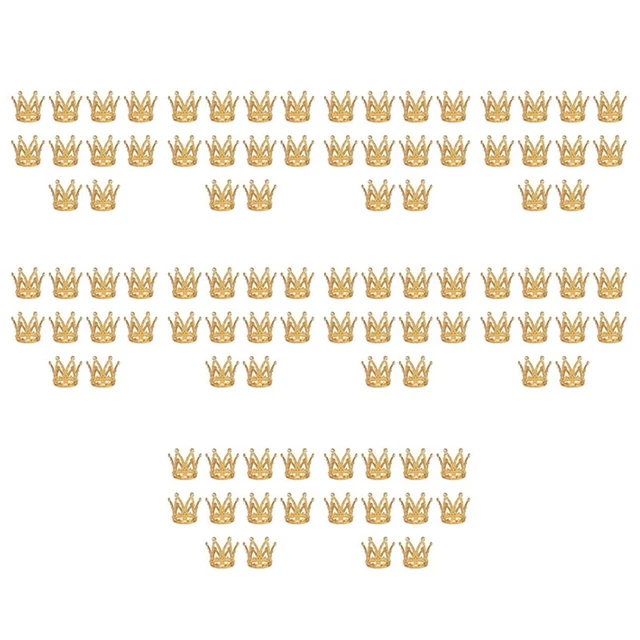 100 Pcs Gold Cake Topper Tiny Baby Small Rhinestone Tiara Crown for Flower C9Q4