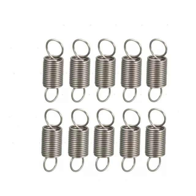 0.3x3x10mm Stainless Steel Small Dual Hook Tension Springs, 10pcs