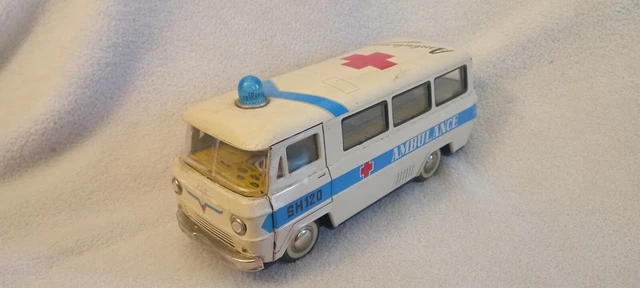 Voiture Ancienne Joustra – Ford Fairlane Ambulance – Métal Moulé – Friction – Années 50/60