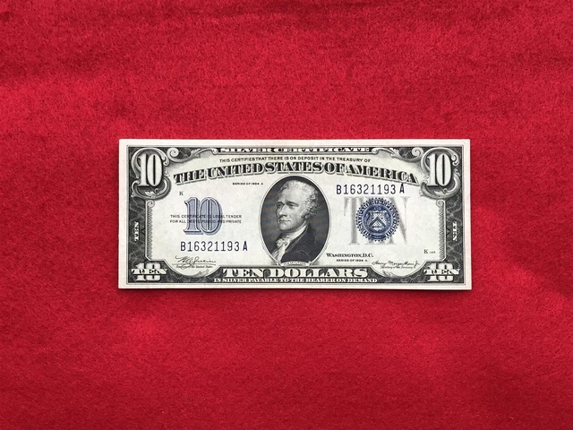 FR-1704 1934 C Series $10 Silver Certificate *About Uncirculated*
