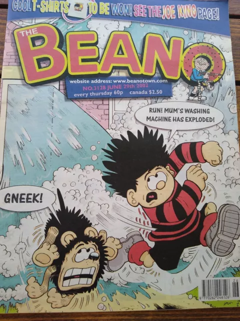 The Beano Comic 3128 Dennis The Menance 29th June 2002 Gnasher Joe King