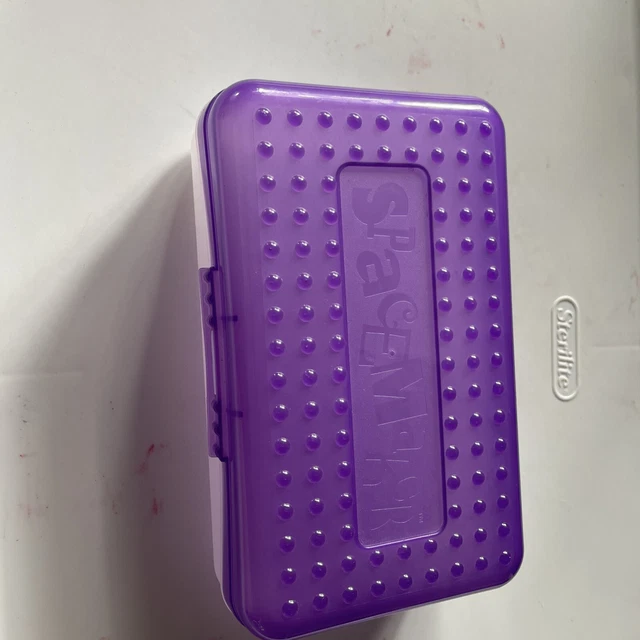 SPACEMAKER PENCIL BOX Light Purple & Frosted Vintage 90's Plastic