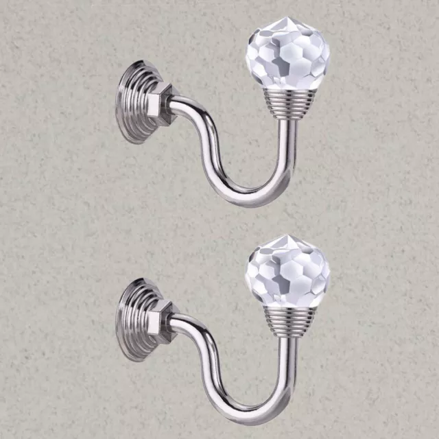 4 Pcs hold backs for curtains Curtain Holdbacks Hooks Wall Mounted Clear Crystal 2