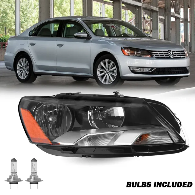 Halogen Right Passenger Side Headlight For 2012 2013 2014 2015 Volkswagen Passat