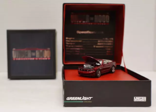 1:64 DIECAST 2010 Ford Mustang GT Convertible Under The Hood by GreenLight RED