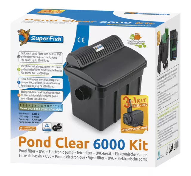 Sf Pond Borrar 6000 Teichfilter-Set Con Uvc Y Bomba para Estanque Hasta Litro