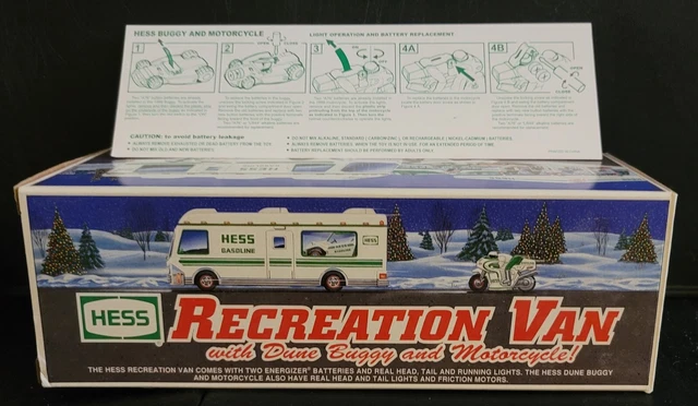 Vintage New In Box 1998 Complete Hess Recreation Van W Dune Buggy & Motorcycle