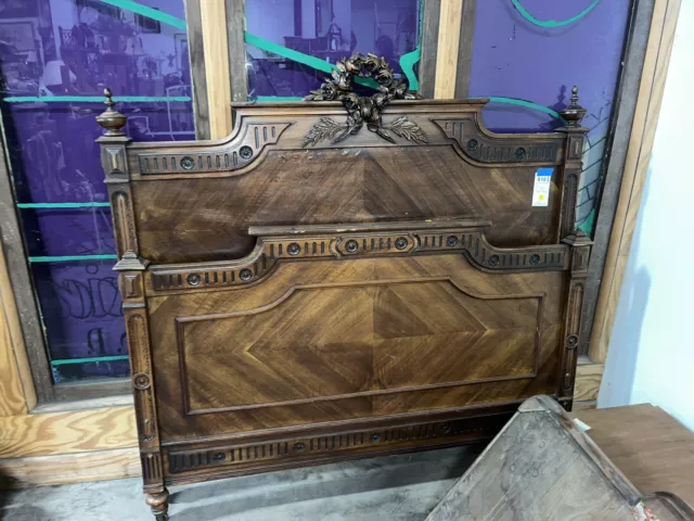 Antique Carved Wood Bed