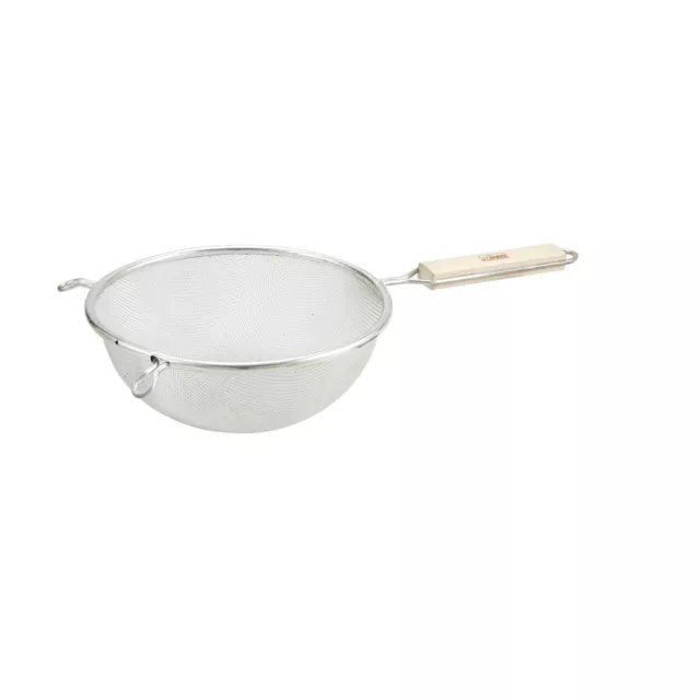 Winco MSTF-6S, 6.25-Inch Single Tinned Mesh Fine Strainer with Wooden Handle