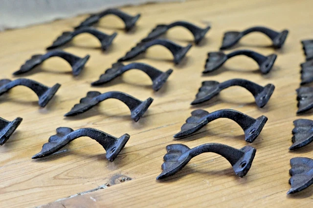 20 Cast Iron Whale Tail Hooks Coat Hat Closet Hall Tree Jacket Tale Rustic Hat