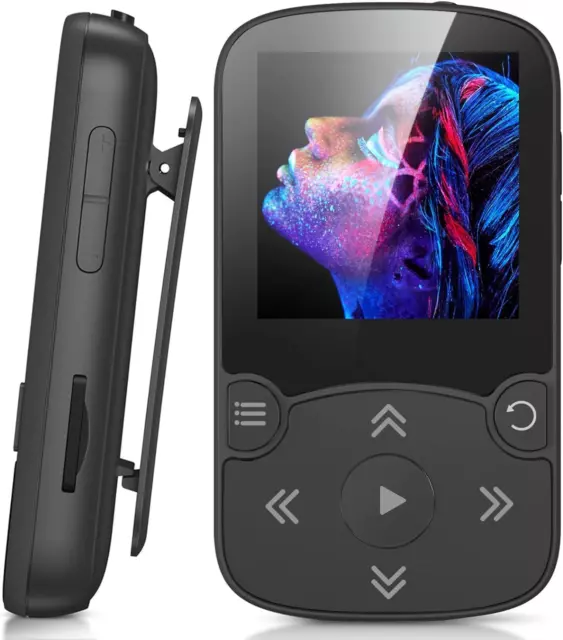 64Go MP3 Bluetooth 5.3 Avec Clip, Lecteur MP3 Baladeur Sport Portable Hifi, Lect