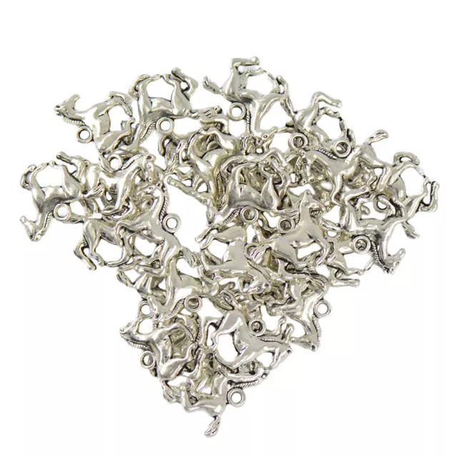 30PCs 3D Laufendes Pferd Charms Anhänger DIY Schmuckherstellung Tibetisches