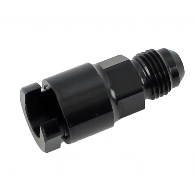 Russell Fittings -6 AN Male to 3/8in SAE Quick-Disconnect Female Black Single