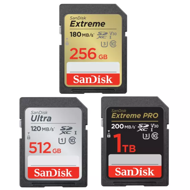 Sandisk 32Gb 64Gb 128Gb 256Gb 512Gb 1Tb Extreme Pro Ultra Sd Class 10 Sdxc New