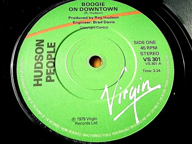 Hudson People - Boogie On Downtown  7" Vinyl (Ex)