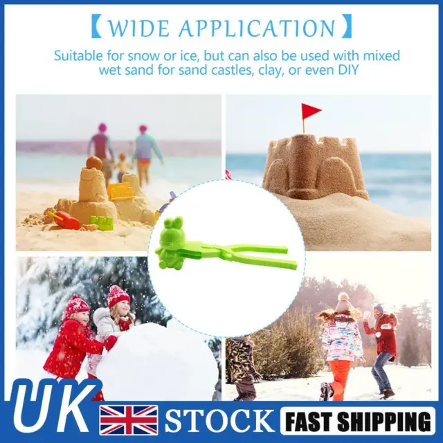 Bunny Shaped Snowball Maker Clip Plastic Snow Fight Toys Winter Play (Green)