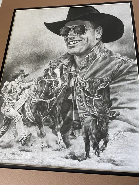 Rodeo Legend Jimmie Cooper Print By PRCA Artist Dana Kelsey 1992