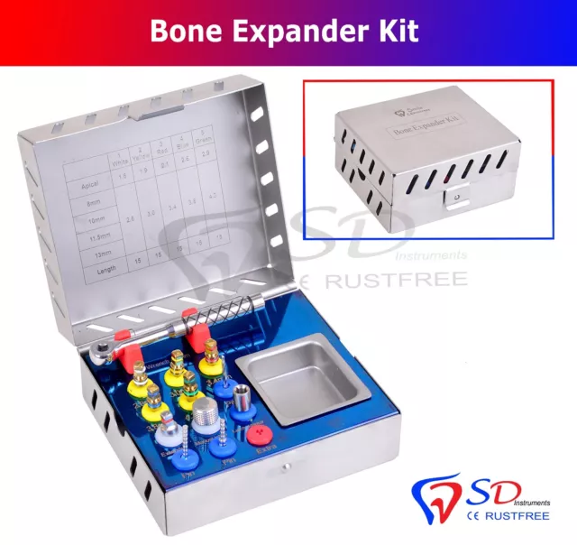 Dental Bone Expander Kit Senos Elevador 12 Piezas Implante Quirúrgico Nuevo