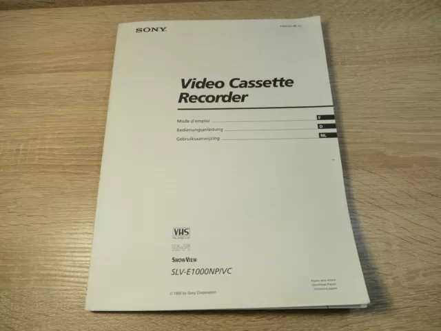 Bedienungsanleitung SONY Video Cassette Recorder